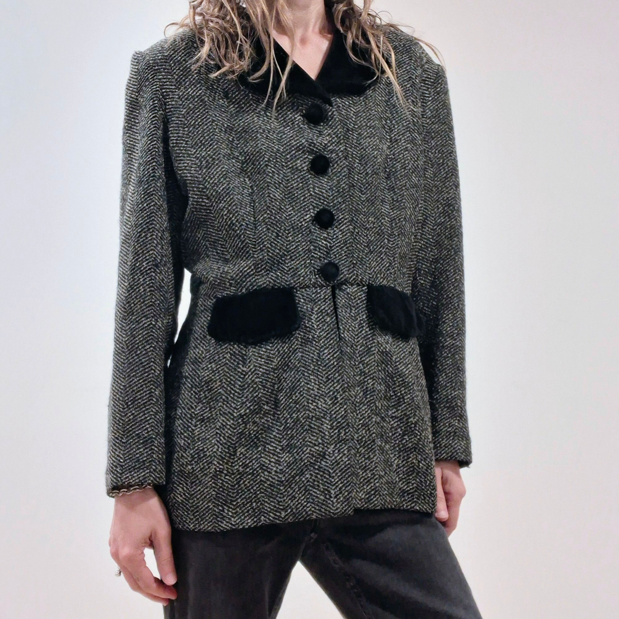 Vintage Eliane Stoleru Tweed Blazer Size 40
