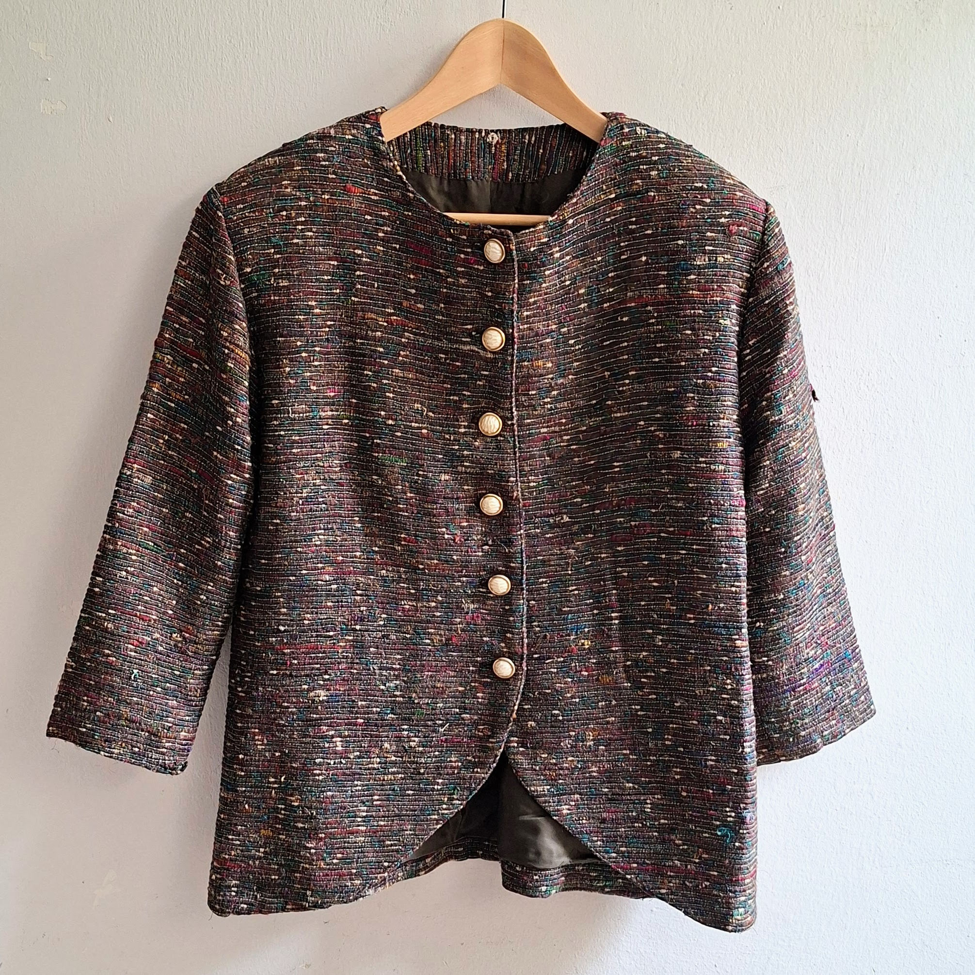 Vintage Cacharel Paris Bouclé Tweed Jacket Size L