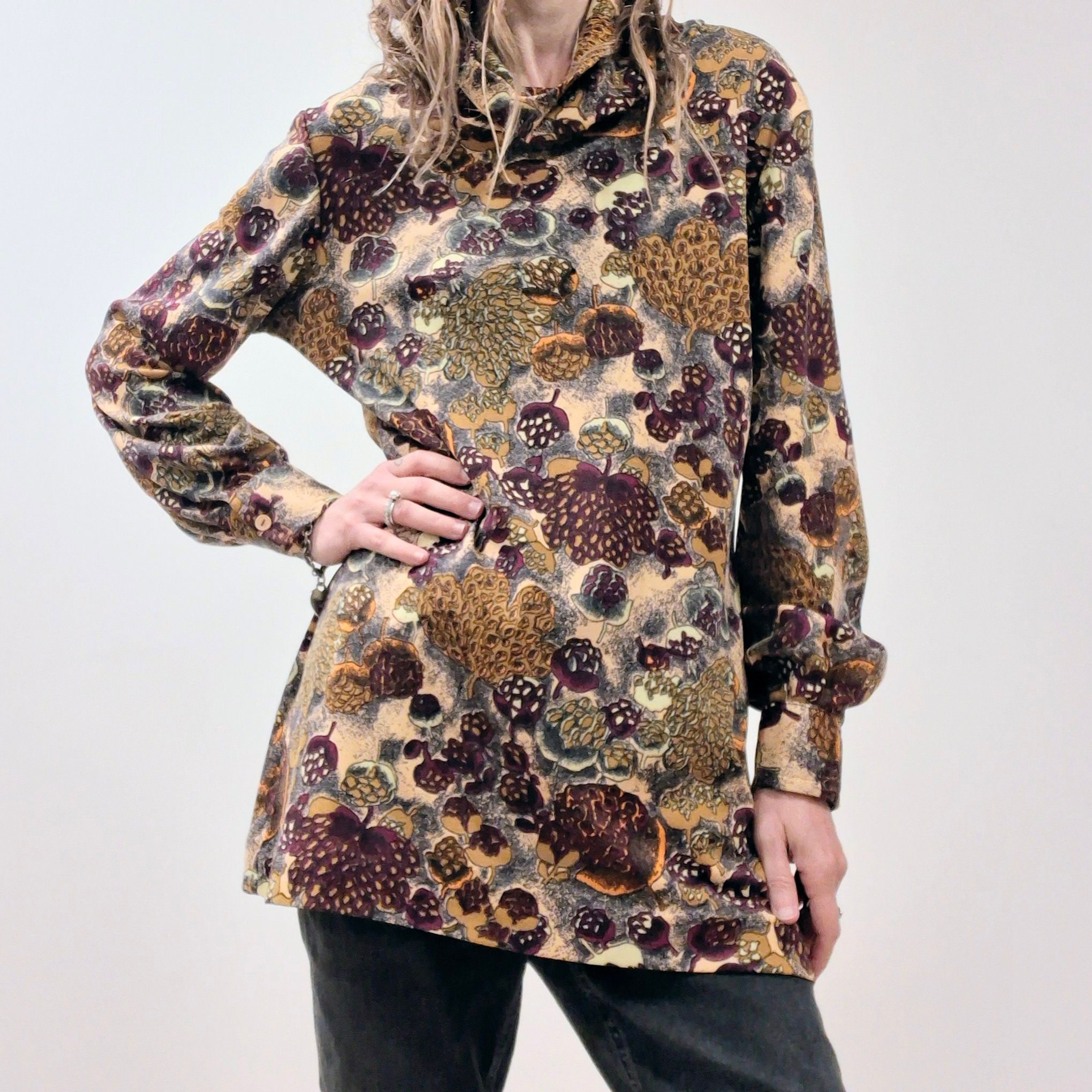 Vintage Niba Cowl Neck Tunic Top Size M/L