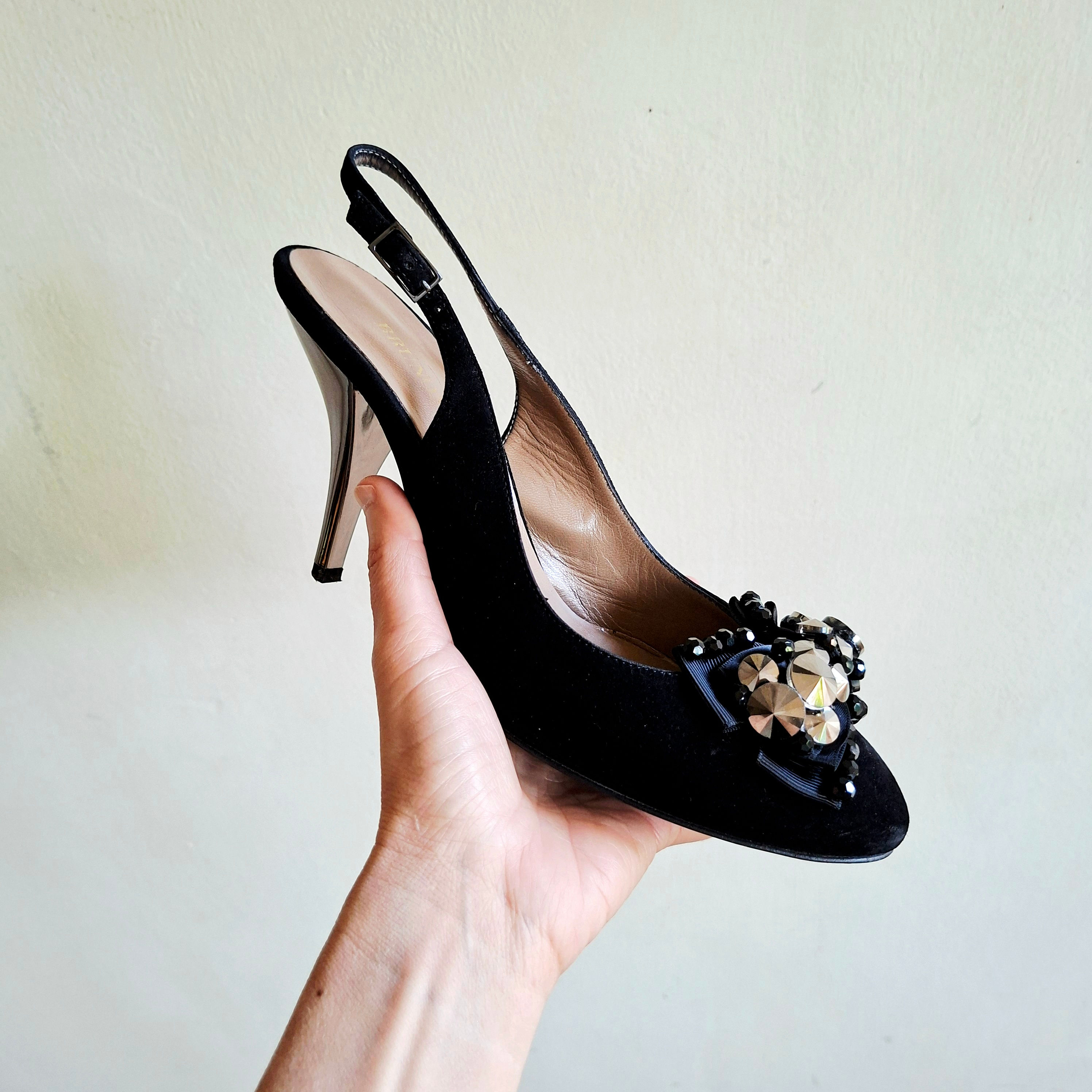 Bruno Magli suede slingbacks size 38