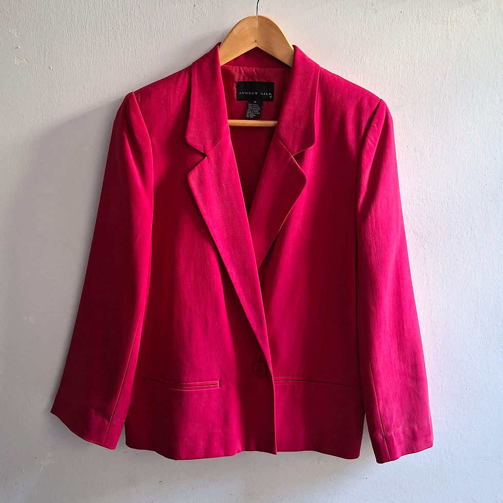 Thumbnail: August Silk Hot Pink 100% Silk Blazer Size M