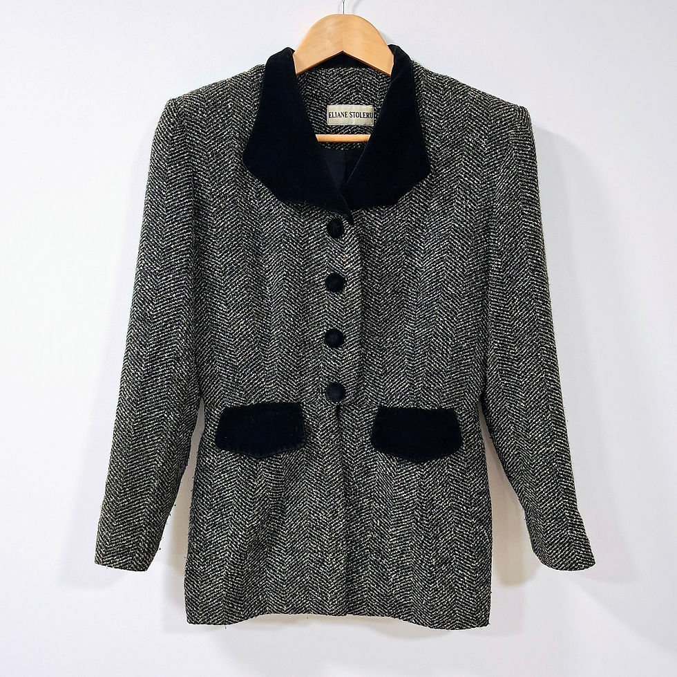Thumbnail: Vintage Eliane Stoleru Tweed Blazer Size 40
