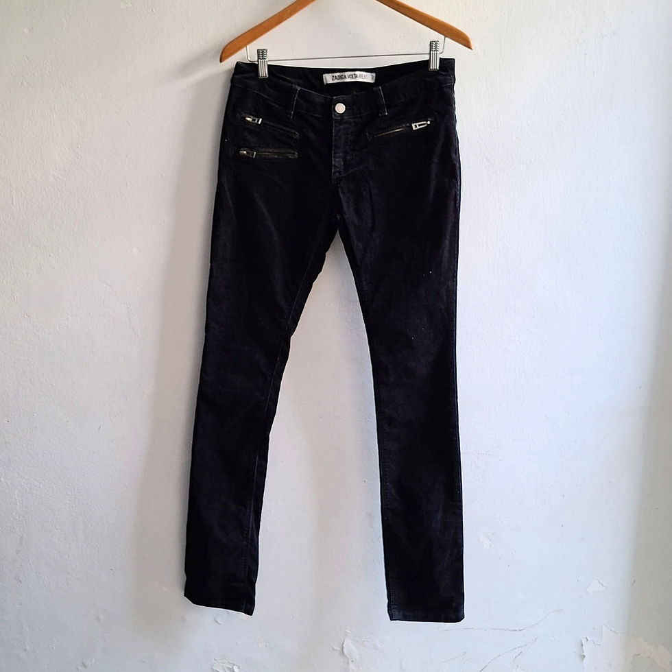 Thumbnail: Zadig&Voltaire Black Corduroy Mid-Low Rise Pants Size 38