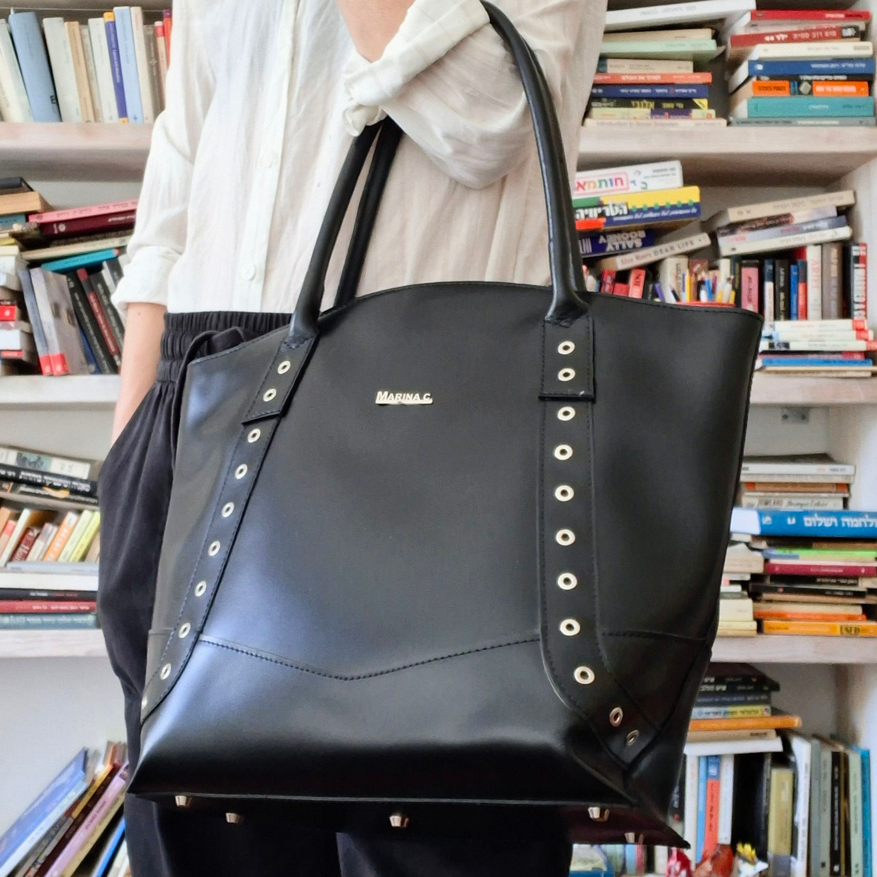 Marina C Leather Tote Bag