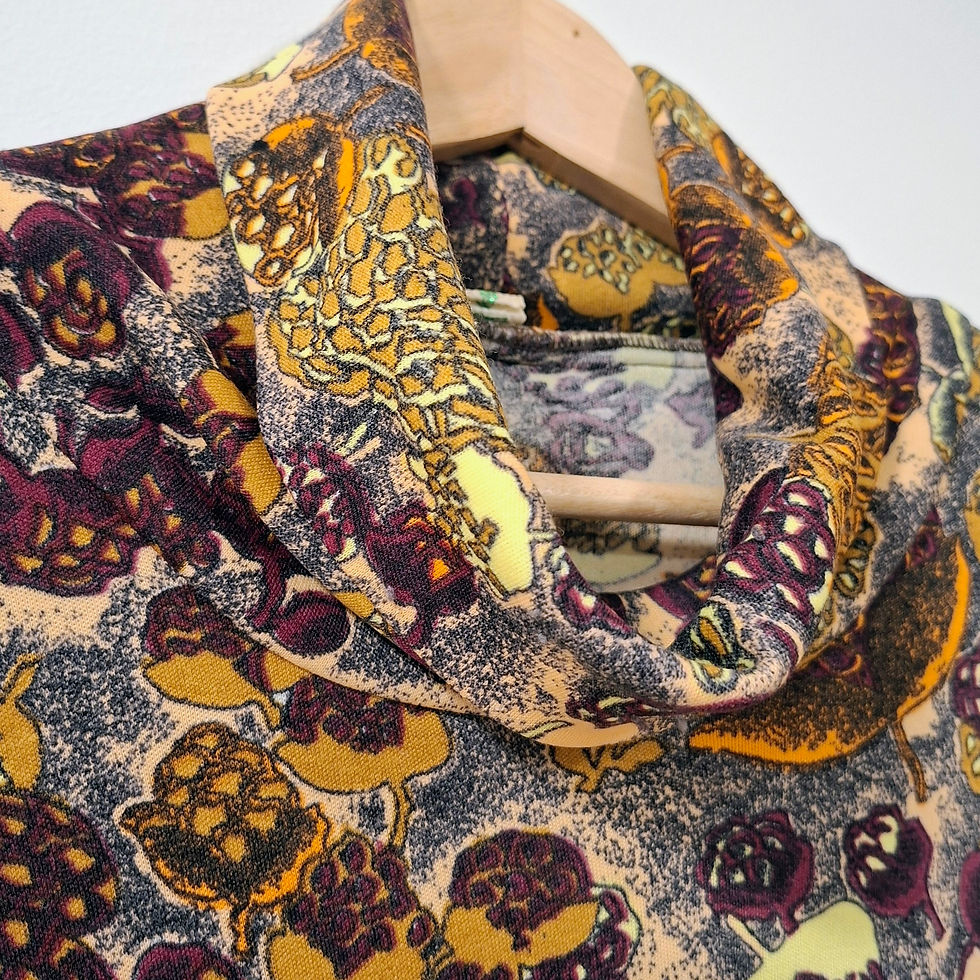 Thumbnail: Vintage Niba Cowl Neck Tunic Top Size M/L