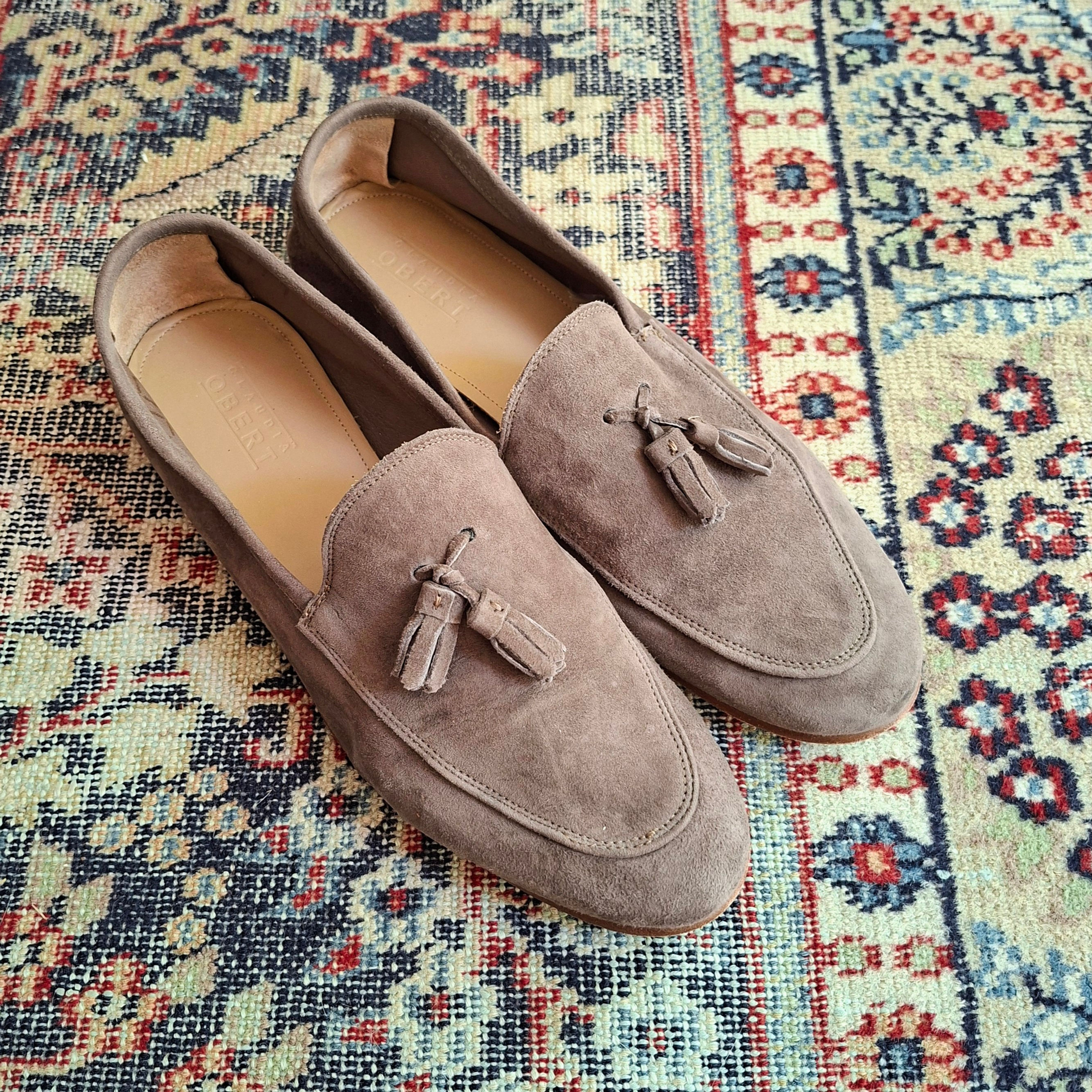 Claudia Obert Suede Tassel Loafers Size 39.5