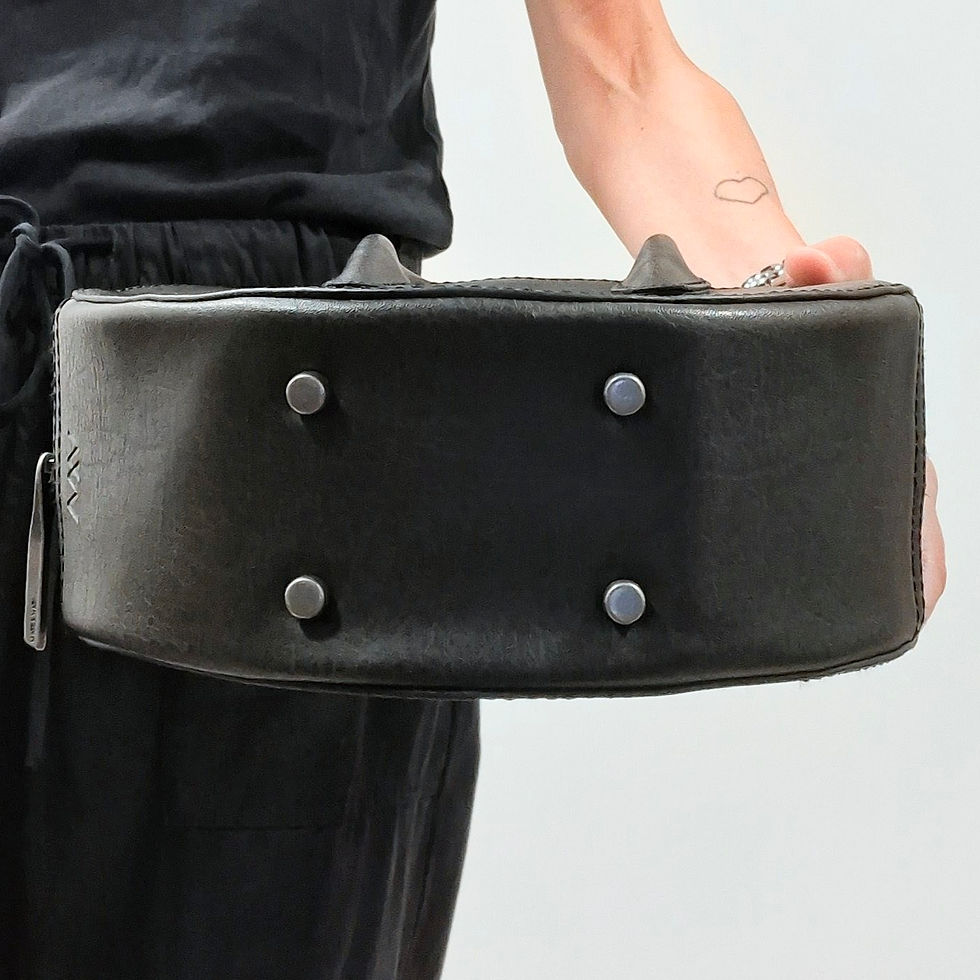 Thumbnail: Matt&Nat Black Vegan Leather Circle Handbag