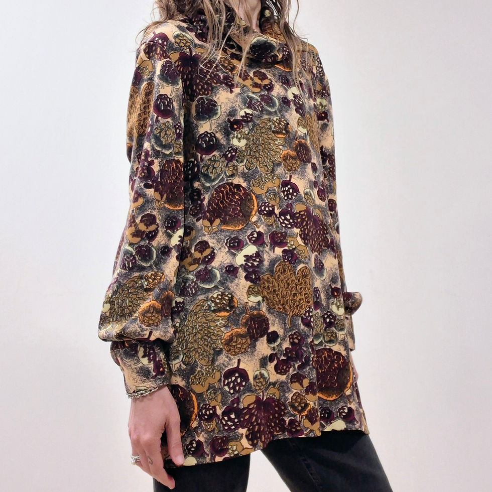 Thumbnail: Vintage Niba Cowl Neck Tunic Top Size M/L