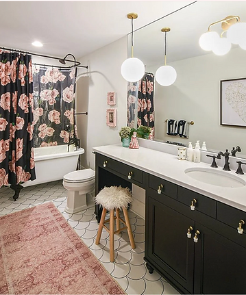 icon for services, of rose colored and decorated bathroom