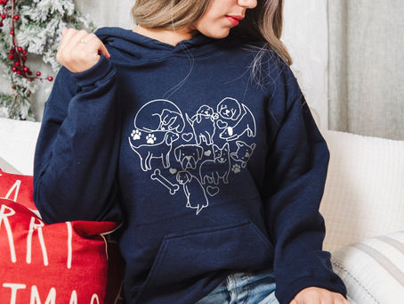 Dog Heart Hoodie Lover Gift for Mom