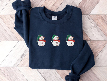 The Embroidered Cute Christmas Sweatshirt Snowman