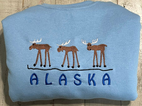 Alaska Embroidered Crewneck National Park 2 Gifts