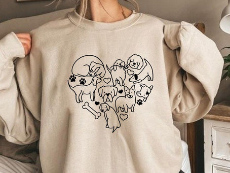 Dog Heart Sweatshirt Lover Gift for Mom