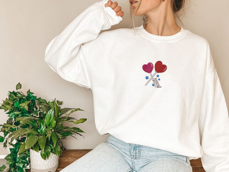 Embroidered Valentine's Day Love Sweatshirt
