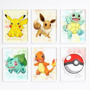 Pokemon Printable Set of 6 Watercolor Art