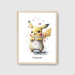 Personalized Pikachu Print: I Choose You Pokémon Wall