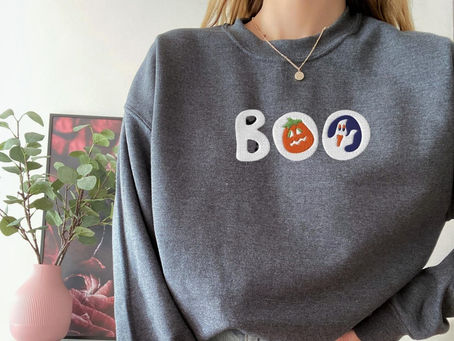 Get Spooky with our Halloween Cookies Boo Embroidered Season Sweatshirt