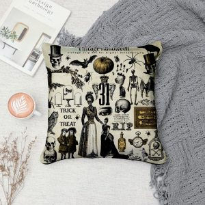 Halloween Trick or Treat Skeleton Pillow Case