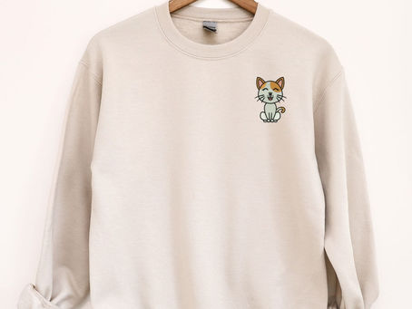 The Embroidered Cute Cat Sweatshirt