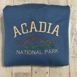 Acadia National Park Embroidered Crewneck-Embroidered 4 ideas