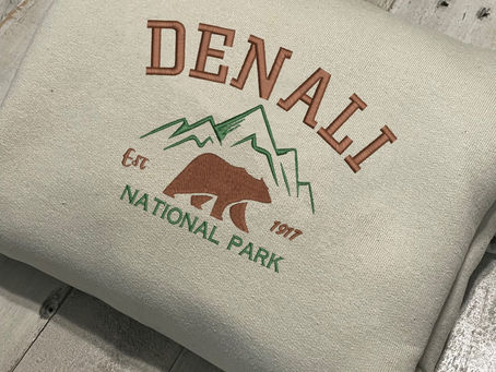 Denali National Park Embroidered Crewneck