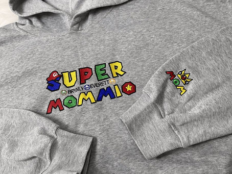 Personalizable Embroidered Super Mommio Sweater - New Mom 2