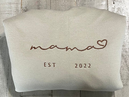 Mama Embroidered Sweatshirt: A Heartfelt Gift for Mothers at Baby Showers