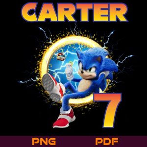 birthday shirt for your child with a Sonic-themed