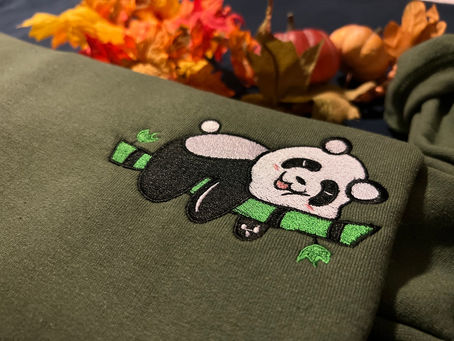 The Embroidered Cute Panda Sweatshirt Custom