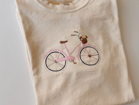 Embroidered Bicycle T-Shirt