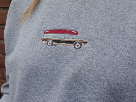 Embroidered Vintage Car Sweatshirt