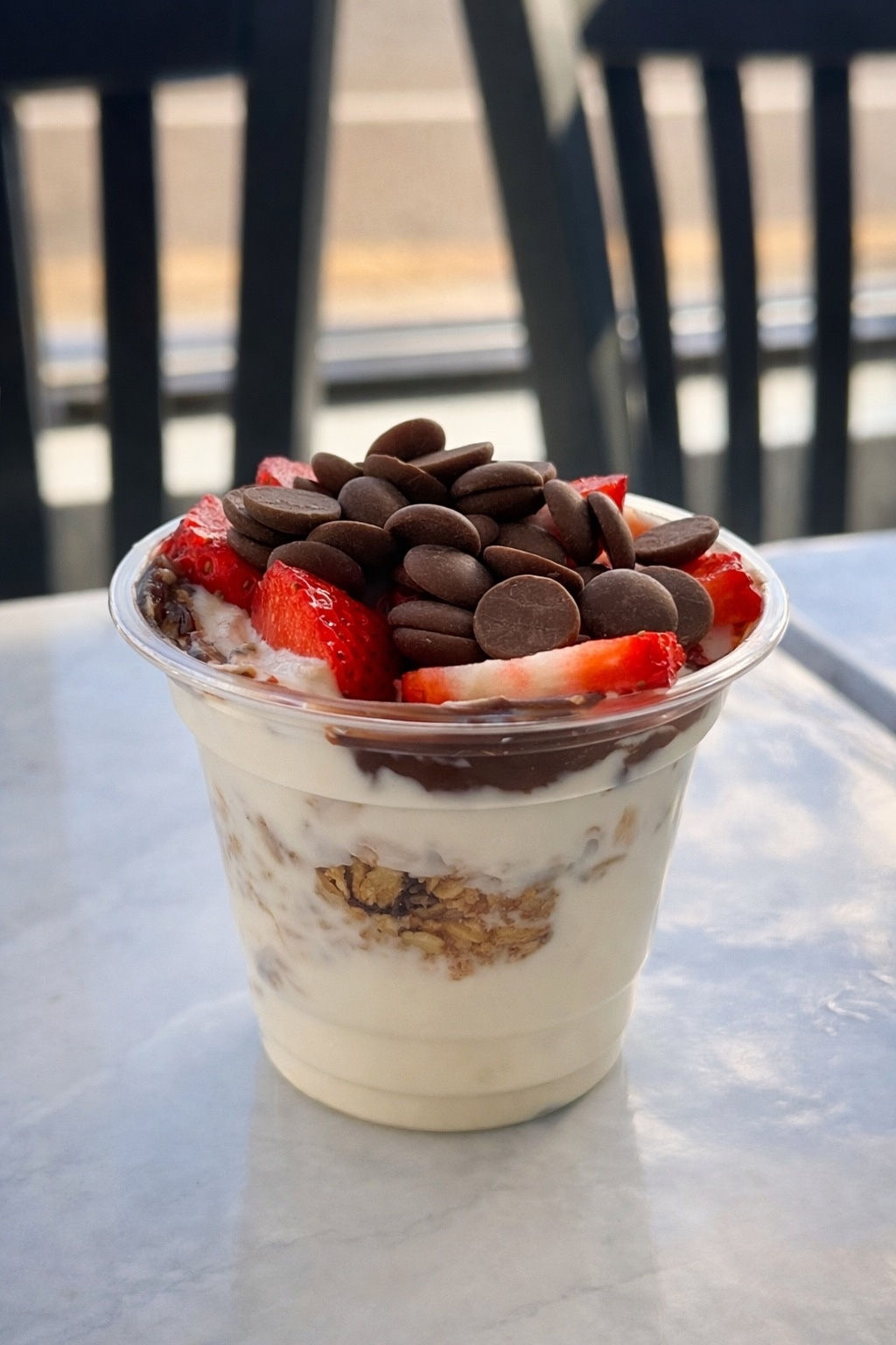 Strawberry Chocolate Praline Greek Yogurt Bowl