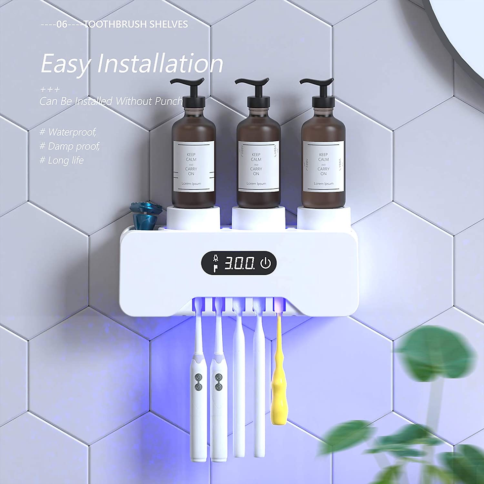 Thumbnail: Toothbrush Holder Wall Mounted, 5 Toothbrush Holder, 3 Cups, Razor Holder, Organ