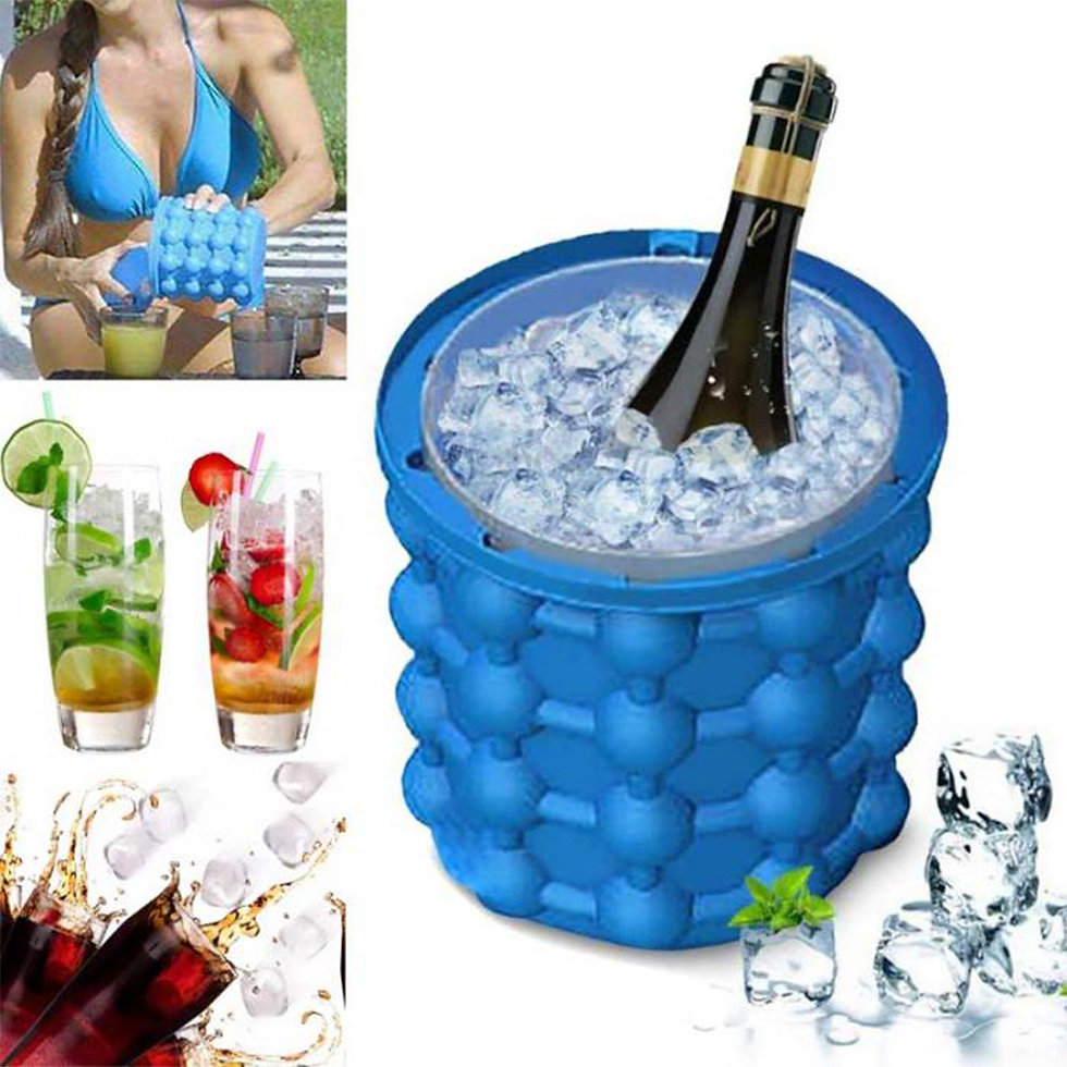 Thumbnail: Silicone Ice Maker Quick Cold Ice Bucket Ice Cube Storage Silicone Bucket