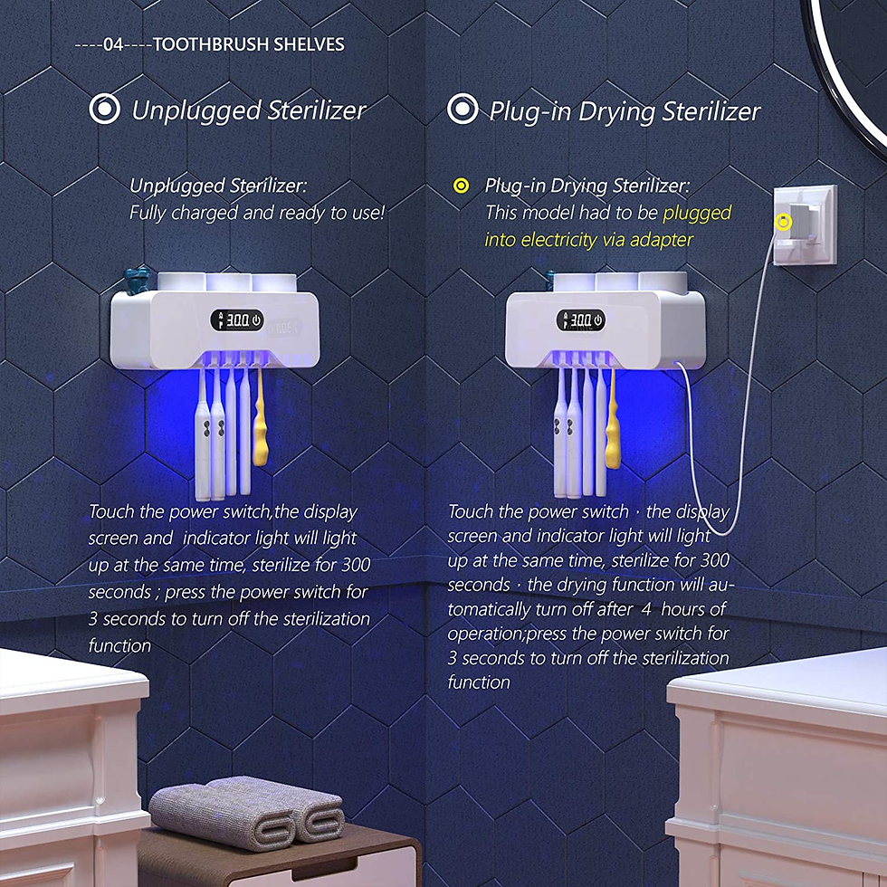 Thumbnail: Toothbrush Holder Wall Mounted, 5 Toothbrush Holder, 3 Cups, Razor Holder, Organ