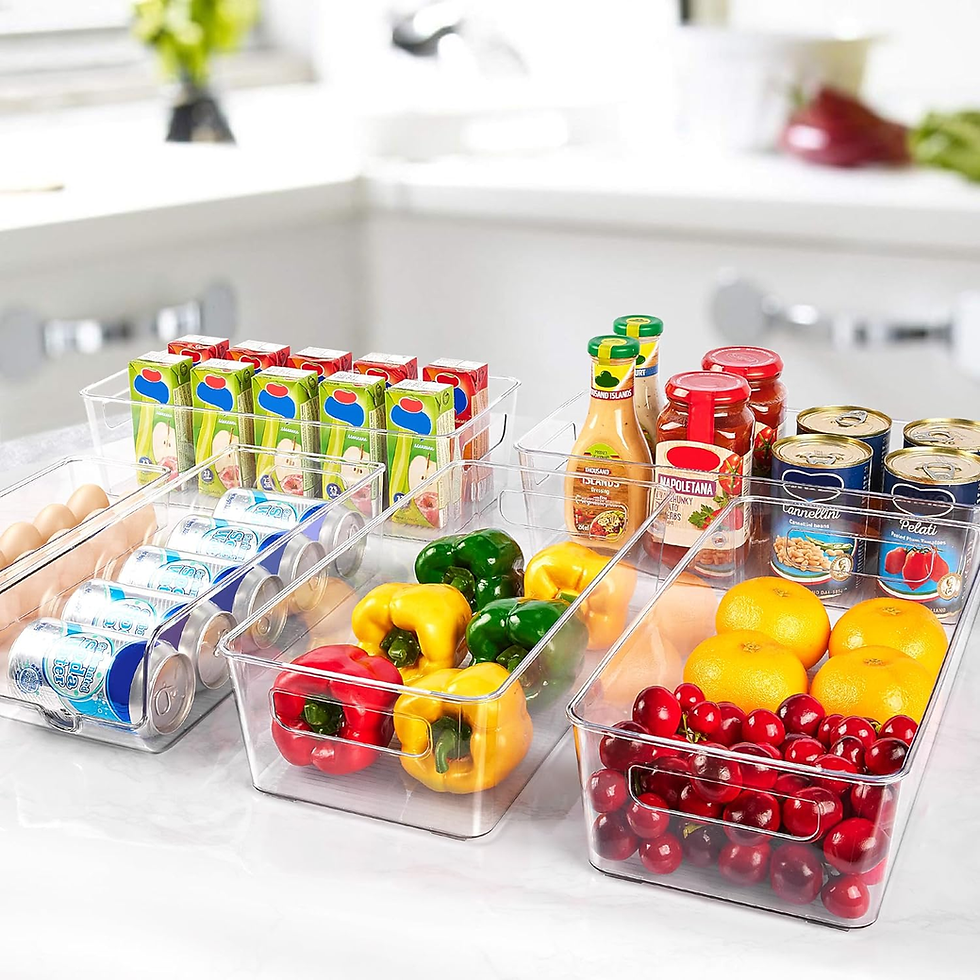Thumbnail: Set of 8 Fridge Organizer, Refrigerator Organizer Bins with Handles, Freezer Org