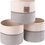 Thumbnail: Woven Cotton Storage Baskets Bins 11X11’’ Fit 12X12’’ - 3-Pack - White / Beige