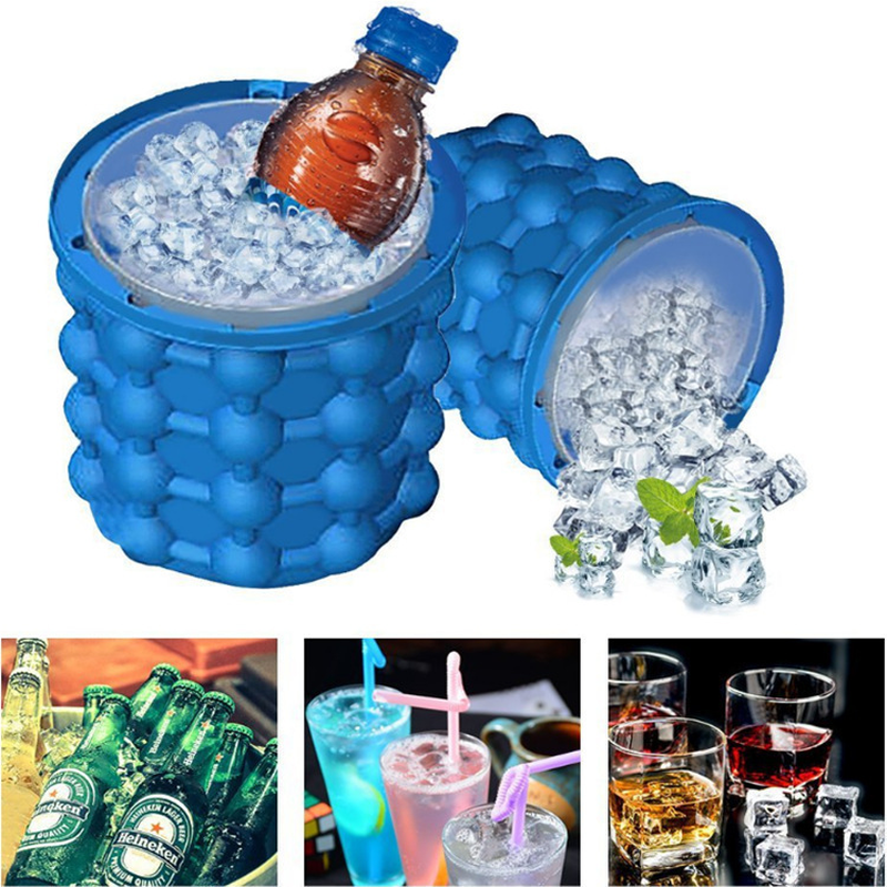 Thumbnail: Silicone Ice Maker Quick Cold Ice Bucket Ice Cube Storage Silicone Bucket
