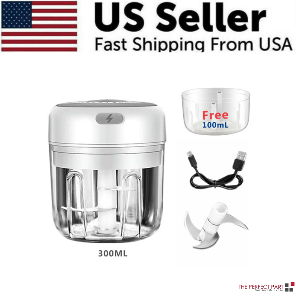 Thumbnail: Electric 300ML Garlic Press Chopper Chili Onion Fruits Meat Mincer Blender Mixer