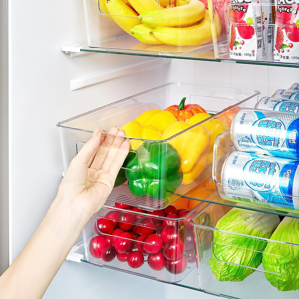 Thumbnail: Set of 8 Fridge Organizer, Refrigerator Organizer Bins with Handles, Freezer Org