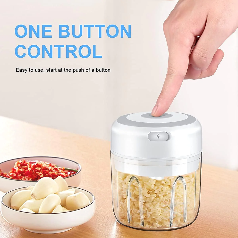 Thumbnail: Electric 300ML Garlic Press Chopper Chili Onion Fruits Meat Mincer Blender Mixer