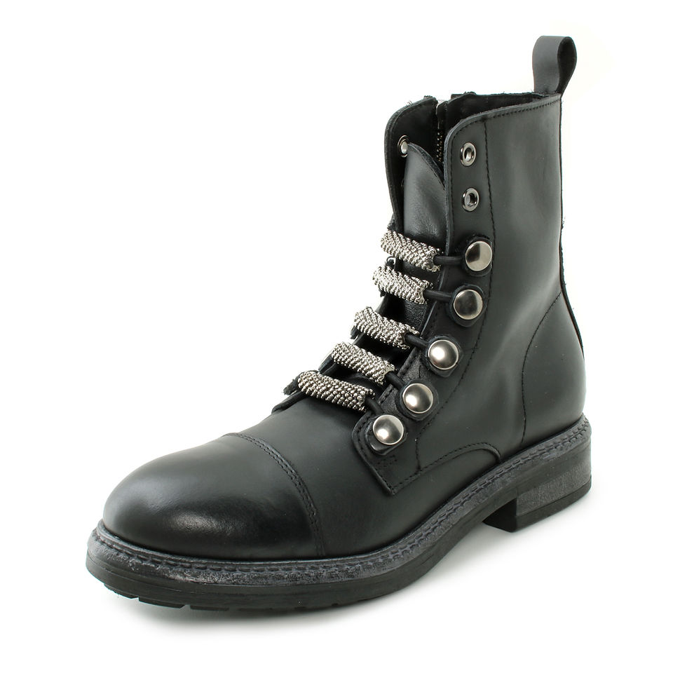 DADA - Stivaletti in vera pelle con laccio metallizzato