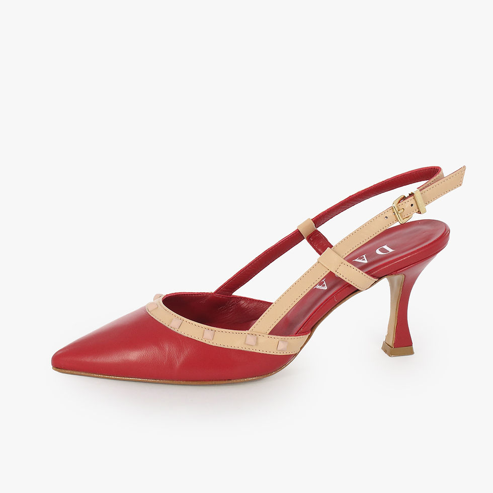 DADA - Décolleté con borchie - Nero, Rosso