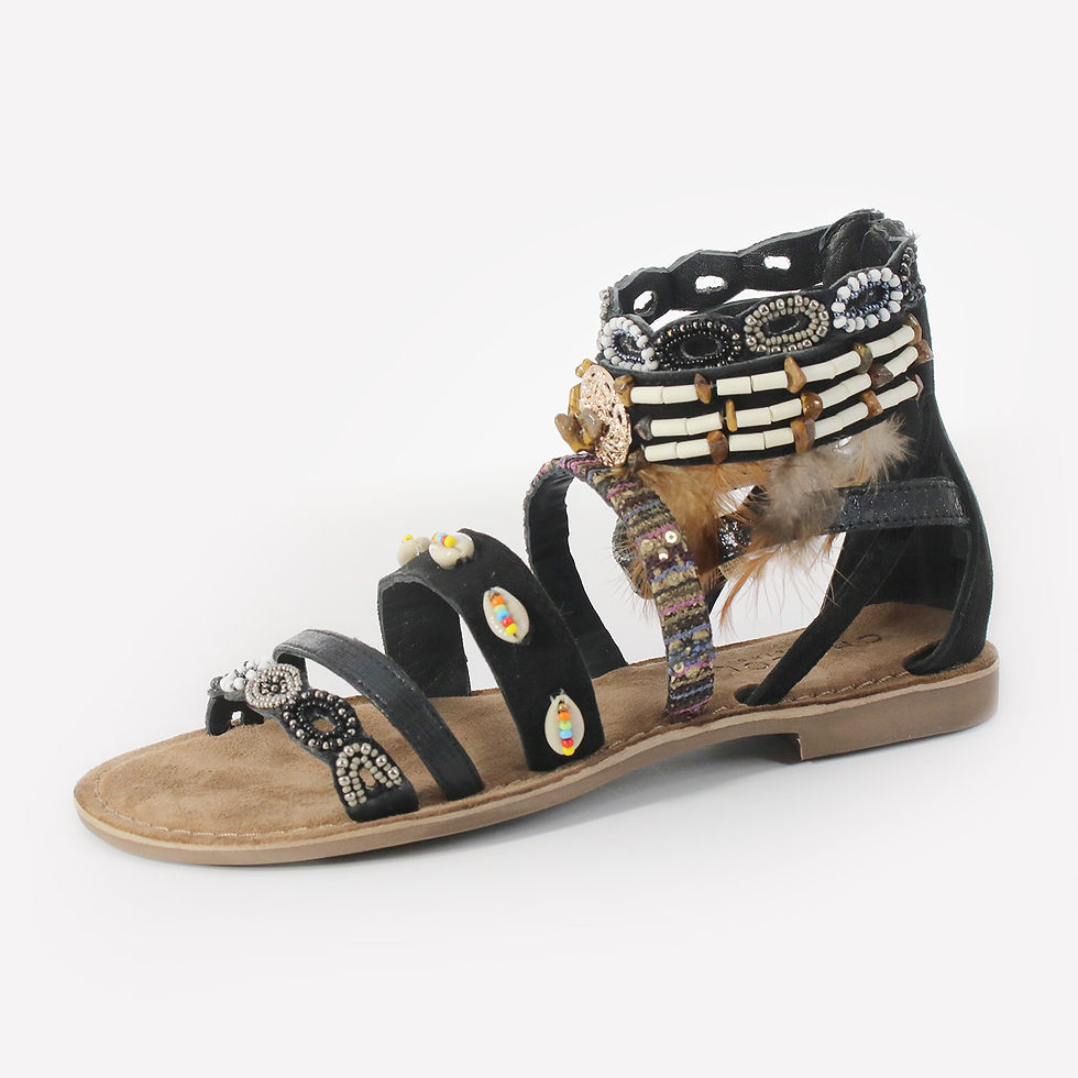 CHOCOLA - Sandali con perline - Marrone, Nero