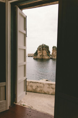 The breathtaking coastal landscape of Tonnara di Scopello, one of the most iconic wedding venues in Sicily.