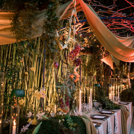 High-impact event design and floral styling with a strong editorial edge for private parties.