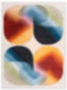 Abstract rug design with colorful overlapping shapes, the #008 The Grammar
