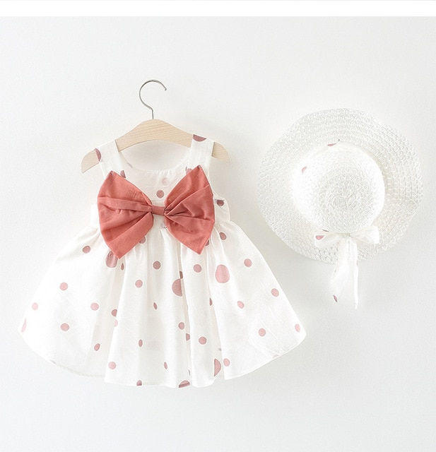 Summer Cotton Baby Rompers Dress With Hat