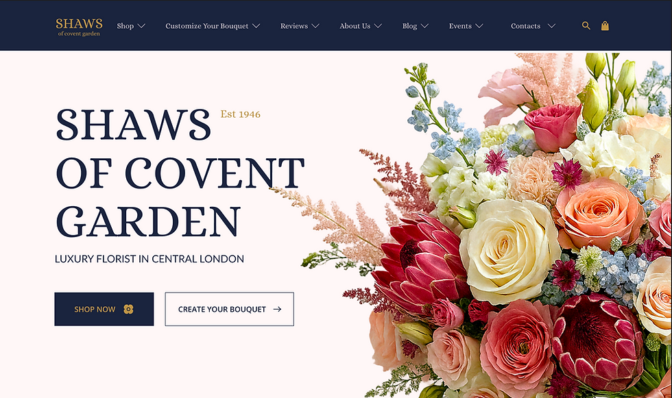 Website After Redesign for a Flower Shop in London