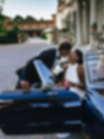 Bride and groom sharing a romantic moment at Tuscany wedding